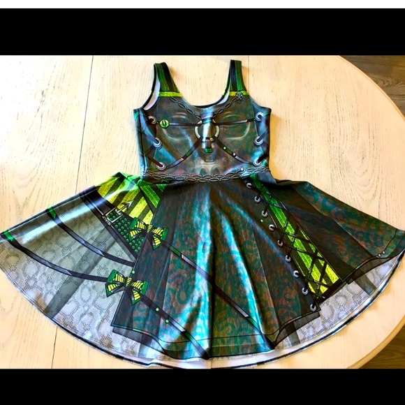 NWT LIVING DEAD HARRY POTTER GREEN SLYTHERIN SKATER DRESS LRG~BRAND NEW - Picture 4 of 6
